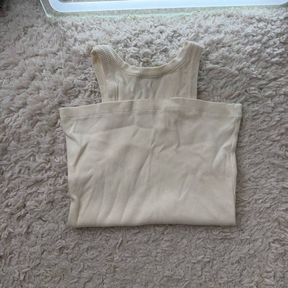 Agolde Ivory Ribbed Tank Top - Picture 3 of 6
